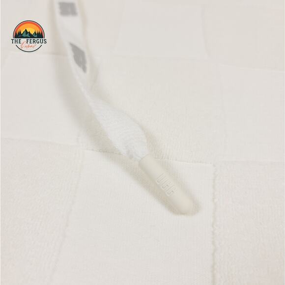 UGG Women’s Kassey Hooded Dress White Check Cotton Blend Cover Up XS - Picture 9 of 12